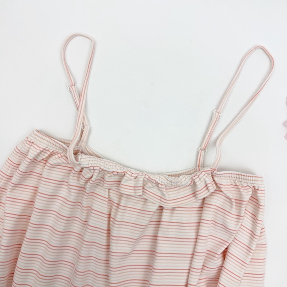 Lake Pajamas Pima Ruffle Nightgown Bellini Ombre Stripe Cotton - Picture 6 of 10